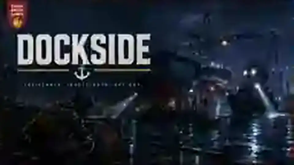 Stealthy harbor infiltration across rain-slick containers, boats and crane walkways.