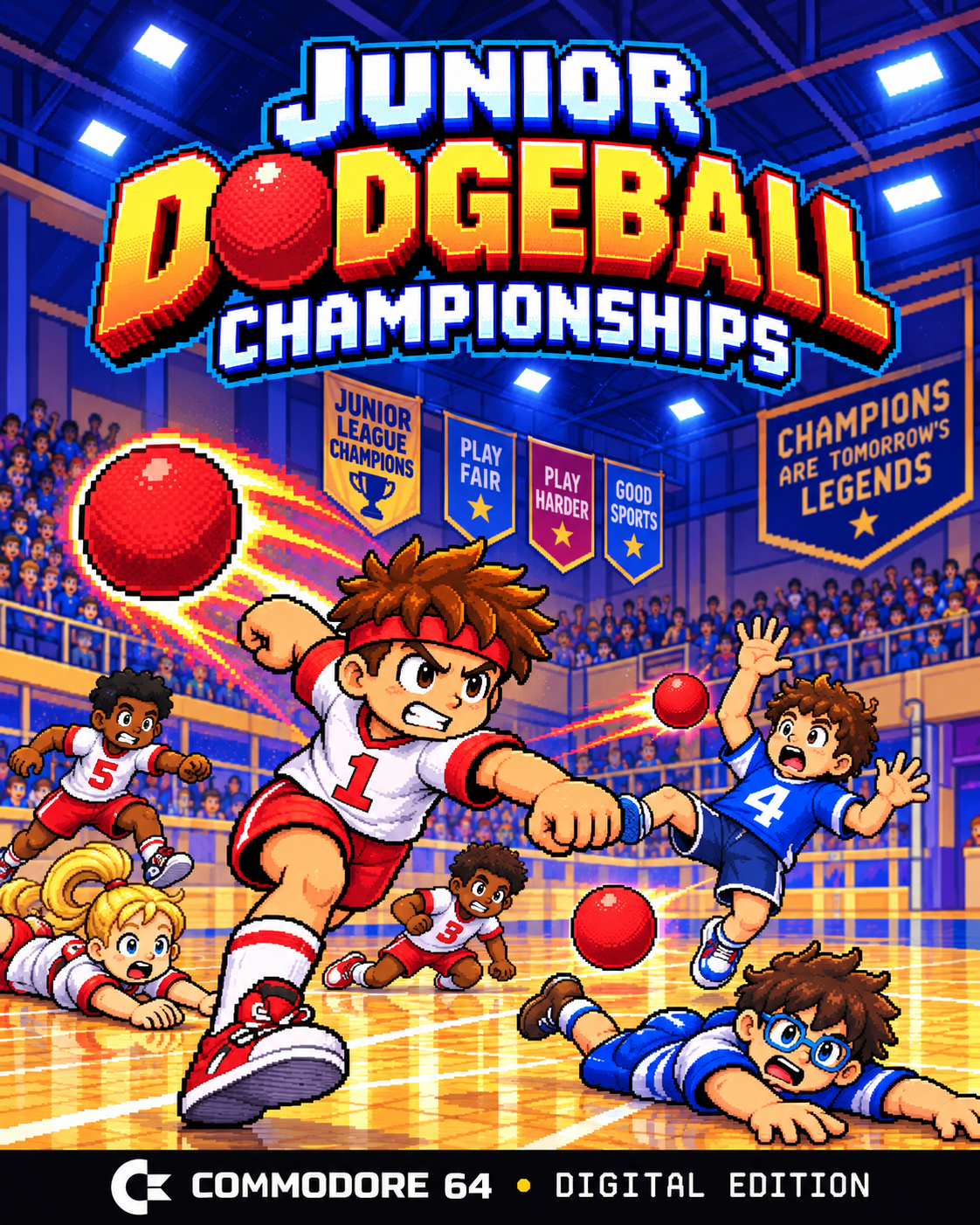 Junior Dodgeball Championships C64 cover art
