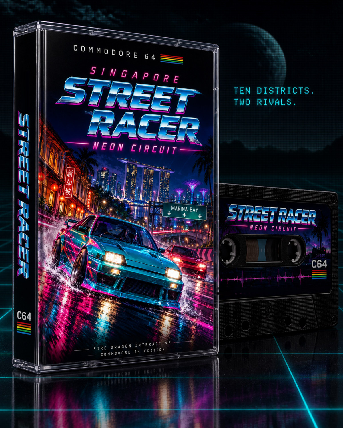 Singapore Street Racer: Neon Circuit C64 cover art